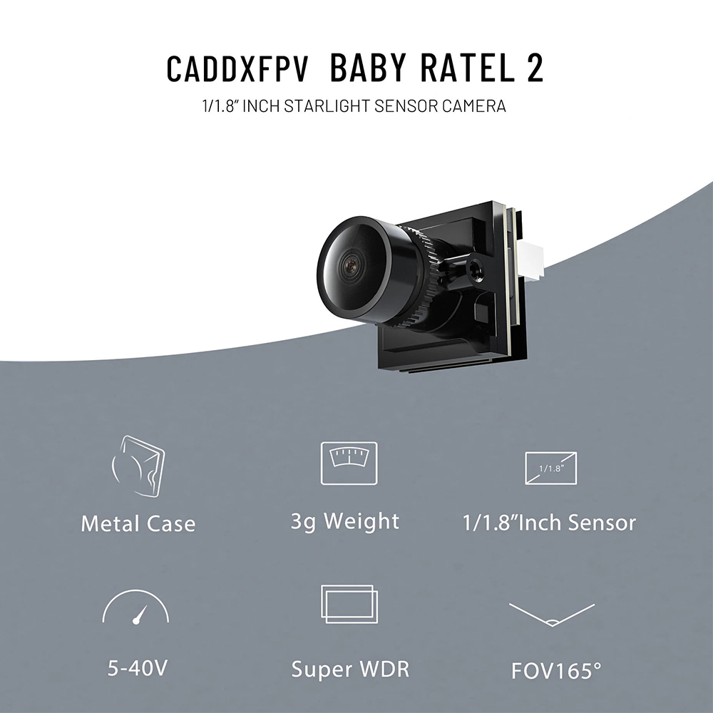 CADDX Micro FPV Camera Ratel 2 - đánh giá và giá Drone Racing Camera