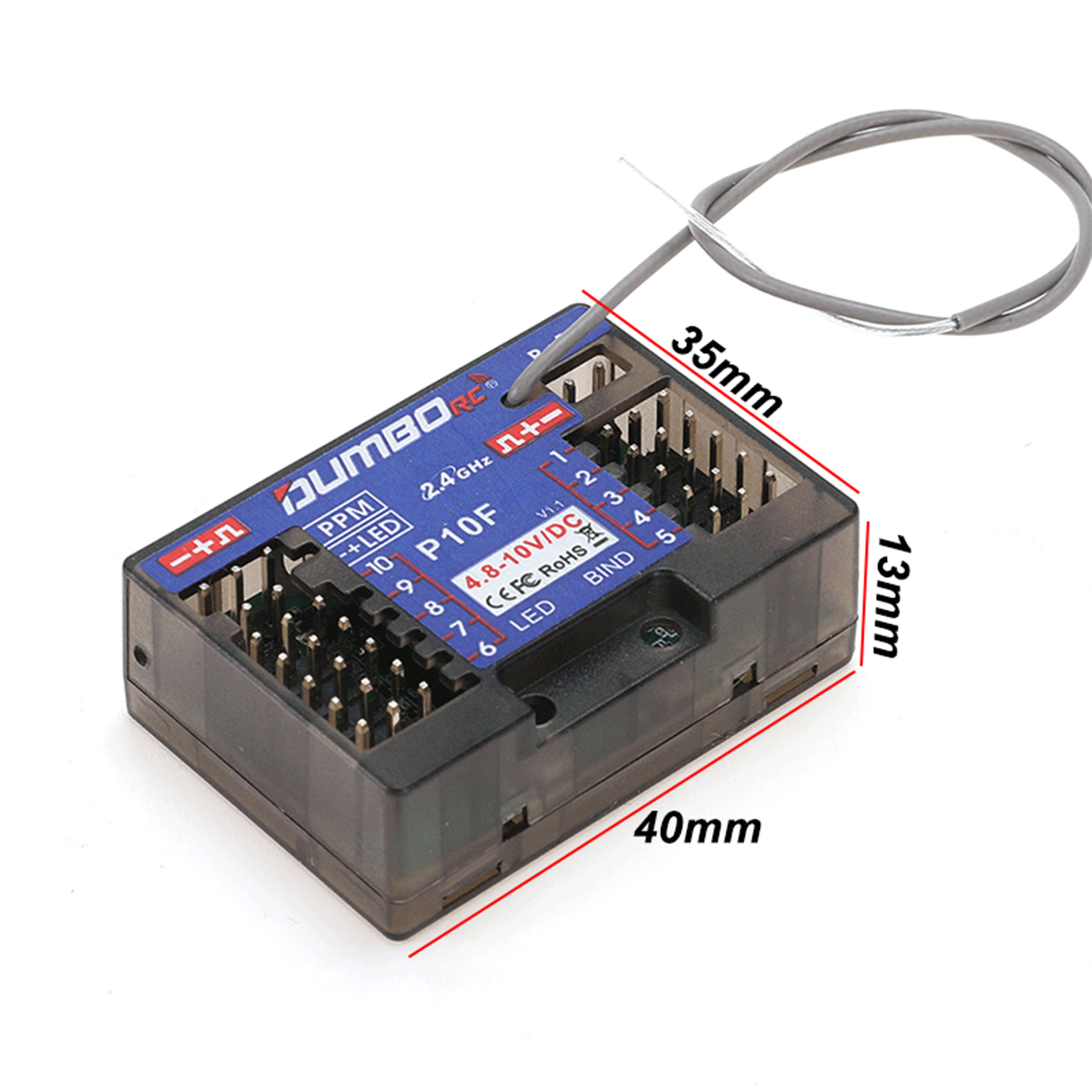 DUMBORC P10F P10FG 10CH 2.4GHz - đánh giá và giá Drone Racing Receiver